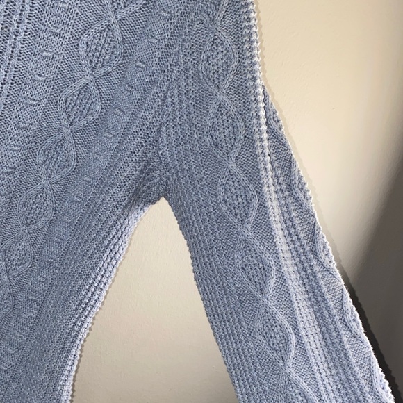 JEANNE PIERRE Soft Blue Cable Knit Sweater - Picture 6 of 11